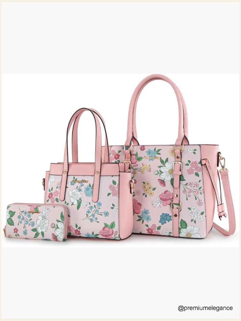 3-Piece Purse Set Tote Bag and Wallet Shoulder Satchel Handbag Set